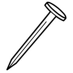 Iron Nail line art vector