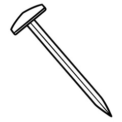 Iron Nail line art vector