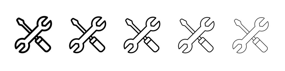 Tools icon set. outline simple illustration isolated