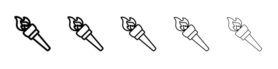 Torch flame icon outline simple illustration isolated