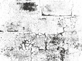 High-Contrast Grunge Wall Texture with Cracks and Dust – Black and White Distressed Background.Black and white grunge wall texture featuring cracked paint, dust splatter, and distressed surface effect