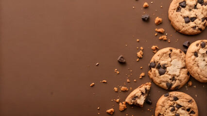 chocolate chip cookies. Cookies on the right side