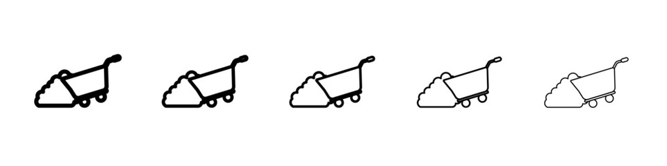 wheelbarrow unloading icon outline simple illustration isolated