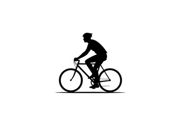 Fototapeta premium Silhouette of Cyclist Powerful Bike Rider Graphic on transparent background