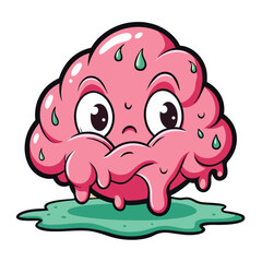 Cartoon groovy summer stickers 70s. Retro doodle character graphic.