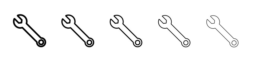 Wrench icon outline simple illustration isolated
