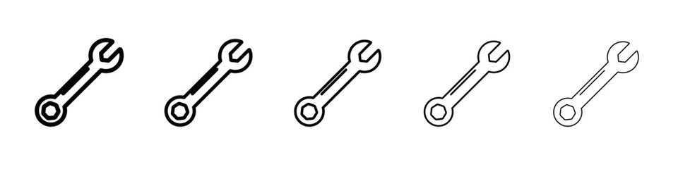 Wrench icon outline simple illustration isolated