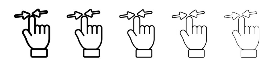 Zoom Gesture icon outline simple illustration isolated