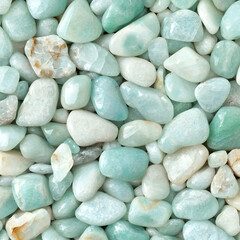 Close up of light teal and white tumbled stones. Use for backgrounds, textures, and design