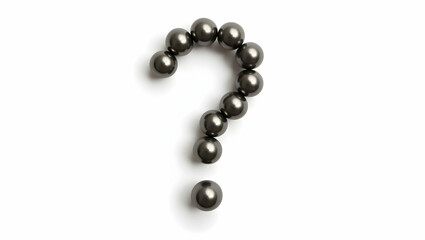 Question icon A question mark made of magnetic balls, designed in playful style, shown in circular on a pure white background