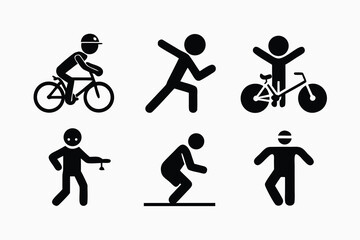 Obraz premium Six Simple Black and White Icons for Difference