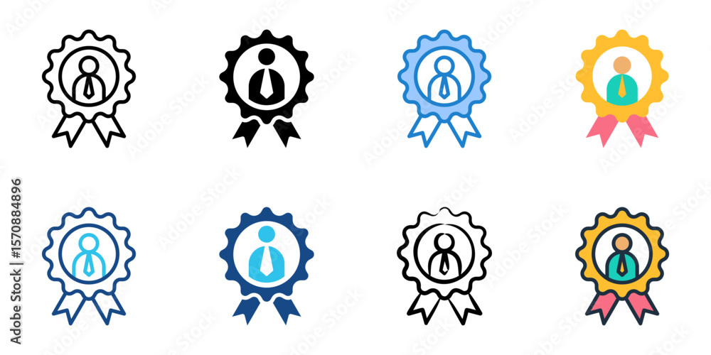 Poster professionalism icon set multiple style collection