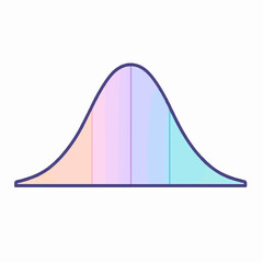 Colorful Bell Curve For Statistics And Data Analysis