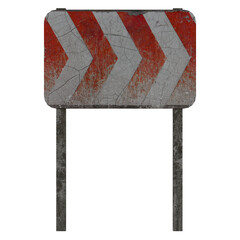 Warning arrow road sign old