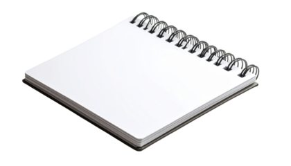 Blank spiral bound notepad isolated on transparent background