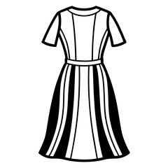 Midi Dress line art vector