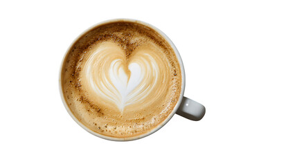 Latte Art Heart, isolated on transparent background