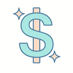 Sparkling Dollar Symbol For Financial Success