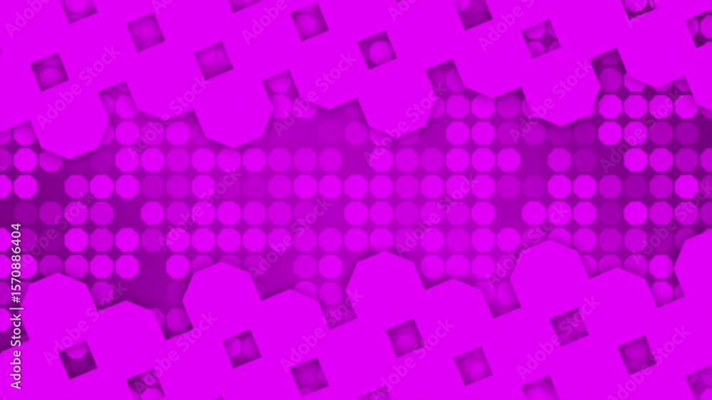 Poster pink color appearing and disappearing octagonal shapes gradient design loop able geometrical backgro