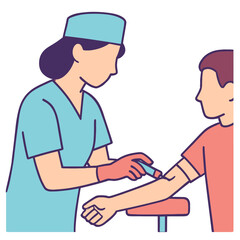 Nurse Taking Blood Sample From Child Patient