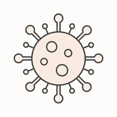 Minimal Coronavirus Microbe Icon For Medical Concepts