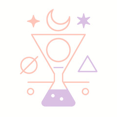 Abstract Science Experiment With Geometric Shapes