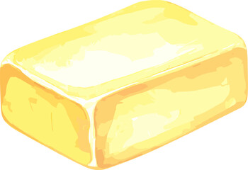 Butter watercolor baking tools and ingredients vector illustration