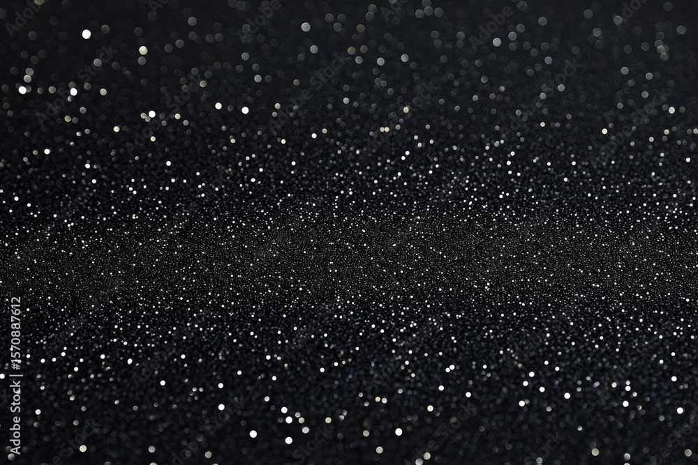 Aufkleber dark texture with sparkling glitters, dazzling lights and bokeh effects, shiny surface