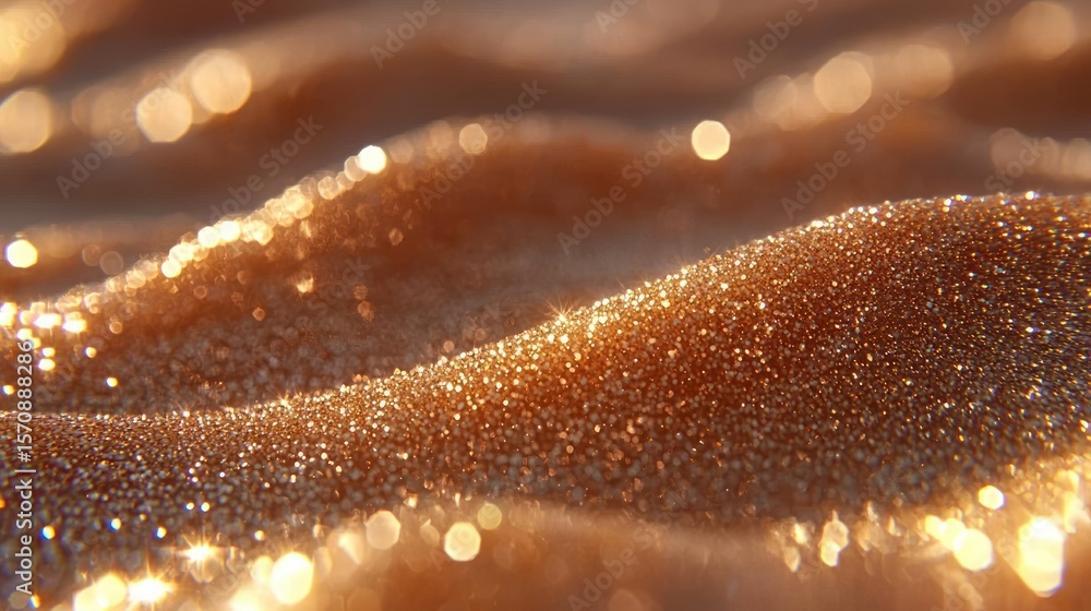 Poster gold shimmering surface with soft, flowing wave patterns
