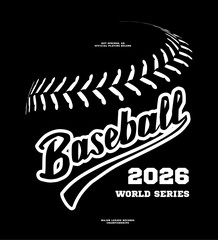 Baseball lace stitch background. Vector illustration, hand lettering design