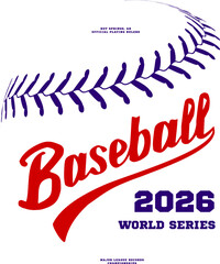 Baseball lace stitch background. Vector illustration, hand lettering design