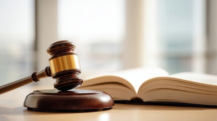 The gavel and legal book symbolizing justice and the legal profession.
