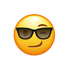 Winking Emoticon, Emoji Character with Sunglasses vector 10 eps.
