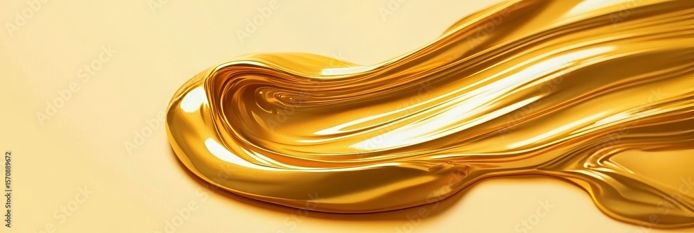 Poster elegant gold abstract background with shiny flowing stream, luxurious texture and brush strokes