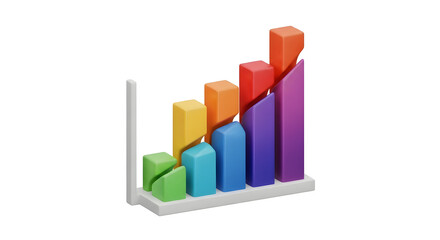 Colorful Growth Chart Upward Trend Illustration, Economic Growth, and Positive Performance Depicted