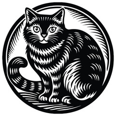 silhouette of a cat on a white background