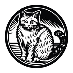 silhouette of a cat on a white background