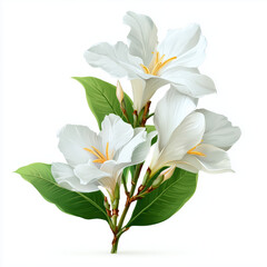 Fototapeta premium Stunning White Floral Bouquet Illustration , white background cut out PNG