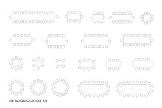Meeting Table & Seating Layouts Collection - Diverse Conference Room Floor Plans. Vol 1