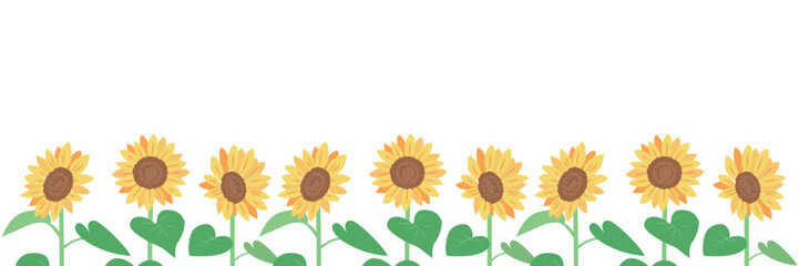 ひまわりフレームイラスト　01