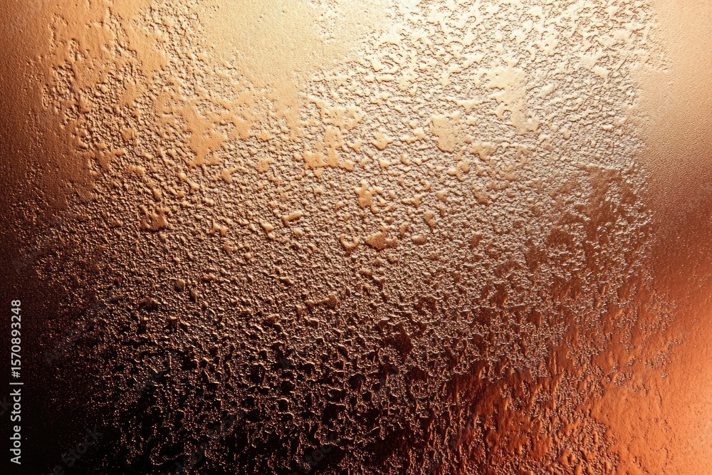 Poster textured copper surface with oxidation patterns and varied color saturation