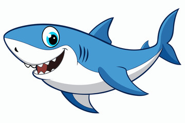 shark cartoon isolated on white