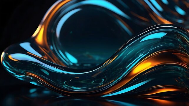 Dynamic Abstract Art, Fluid Design, Modern Studio, Digital Illustration, Vibrant Colors, Close-Up, Visual Aesthetics