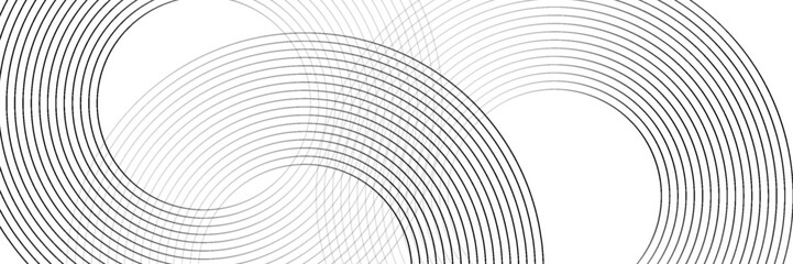 Abstract gold circle lines on dark background. Geometric stripe line art design. Vector illustration, eps10.