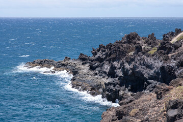 Atlantic Waves Crashing on Volcanic Rocks, South Tenerife