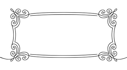 Elegant decorative rectangular frame with swirls and detailed flourishes