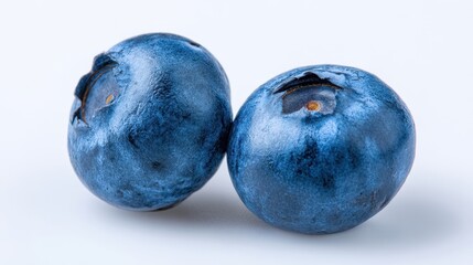Obraz premium The beautiful blueberries showcasing freshness and vibrant color on a white background.