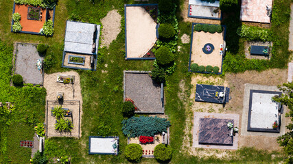 Cemetery in Lithuania in summer