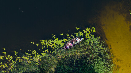 Fishing boat in the lake