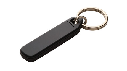 • A smart keychain with Bluetooth tracking and emergency alert, isolated on white background in HD 